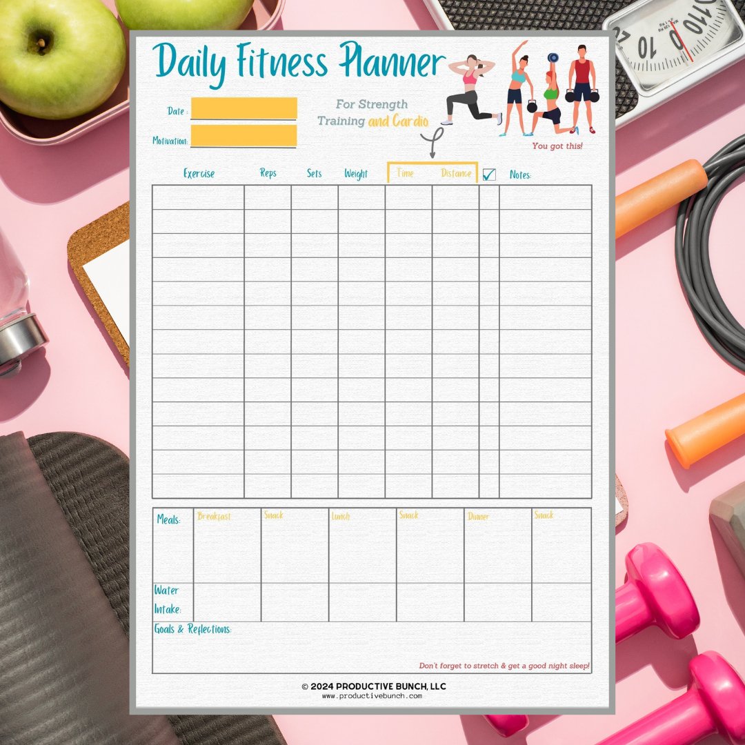 Daily Fitness Planner Pad