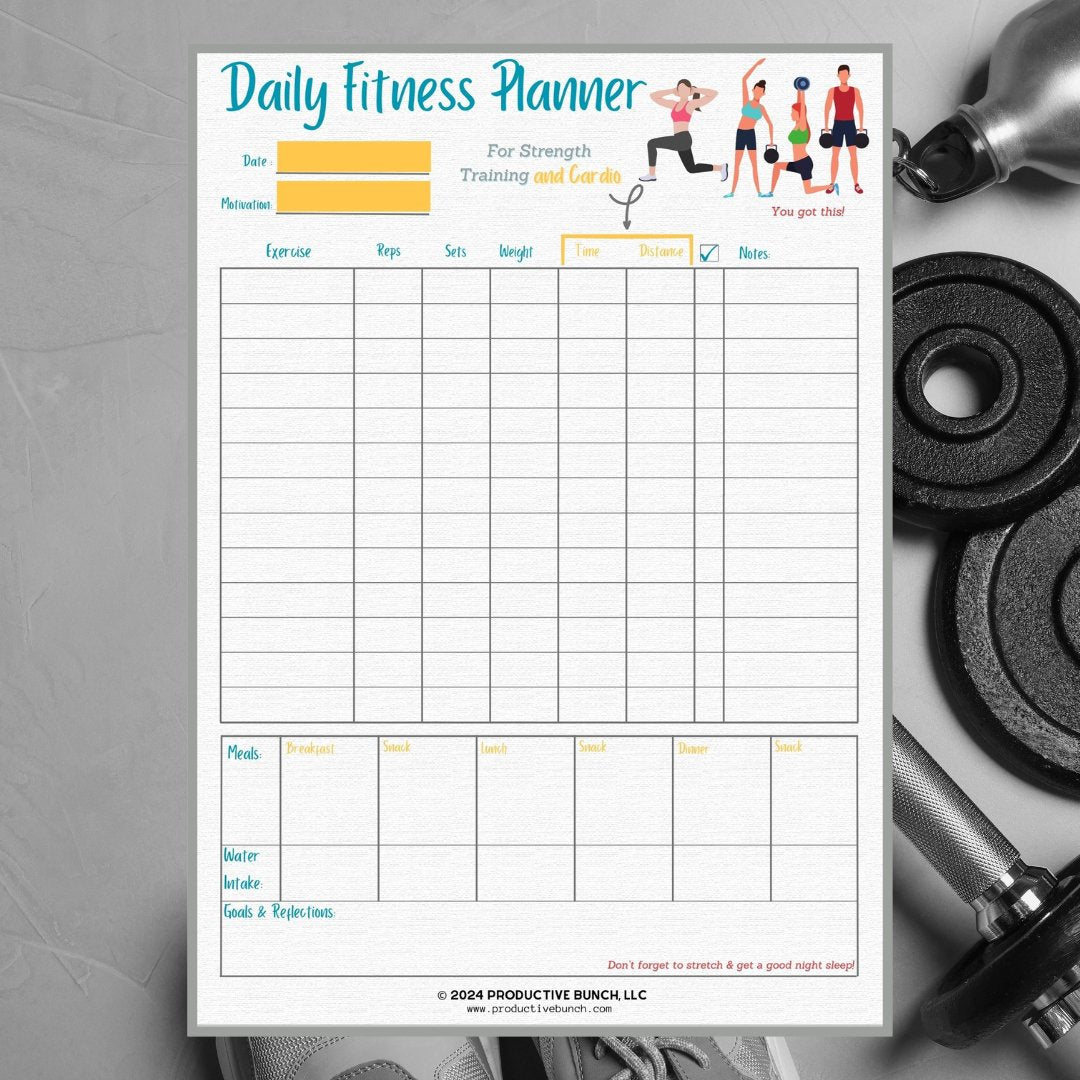 Daily Fitness Planner Pad
