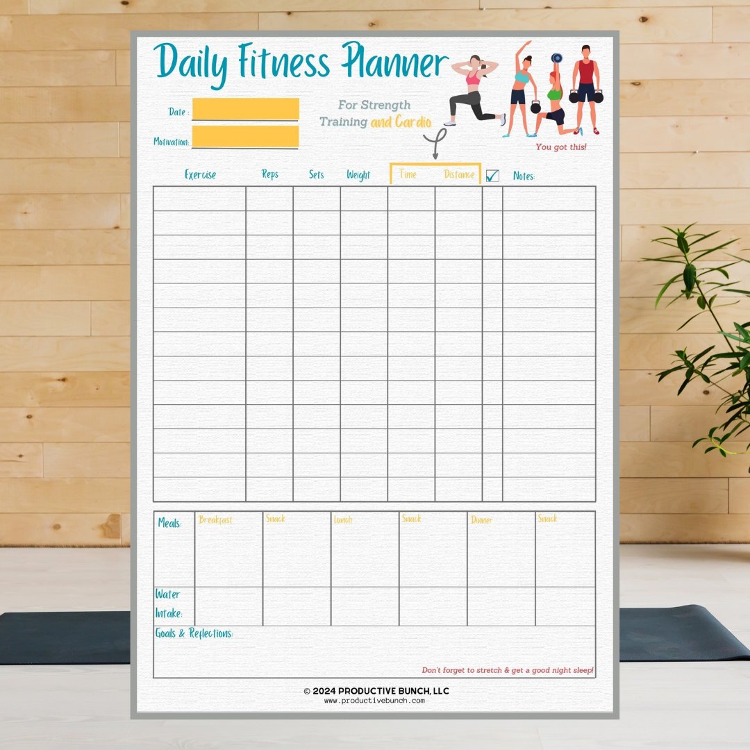 Daily Fitness Planner Pad