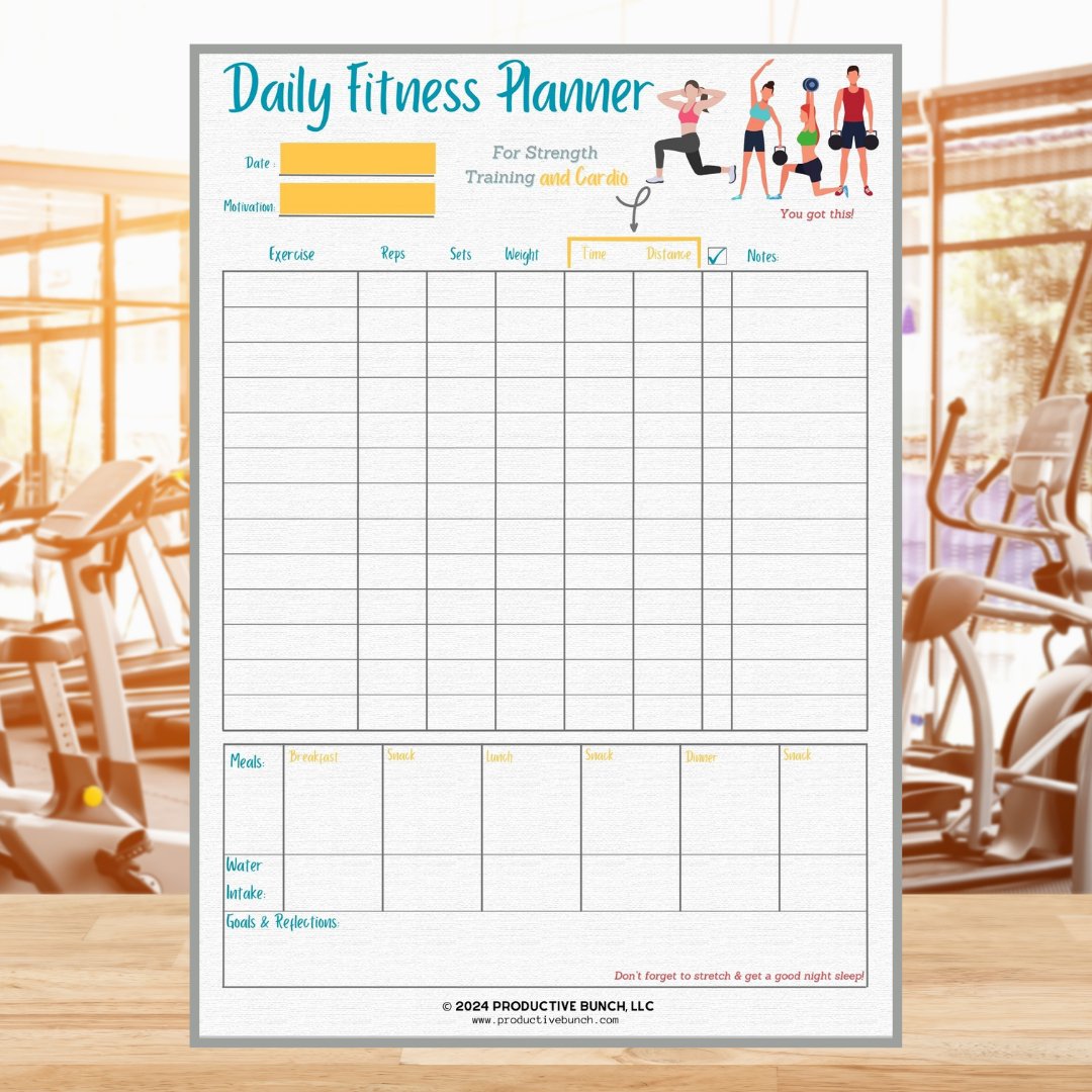 Daily Fitness Planner Pad