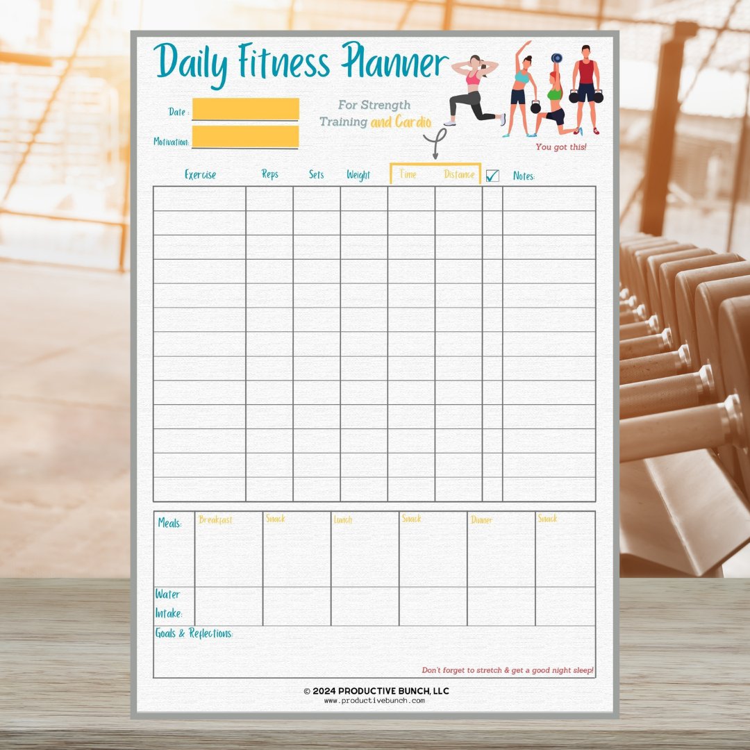 Daily Fitness Planner Pad