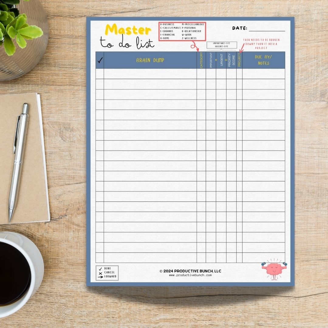 Master To Do List Planner Pad