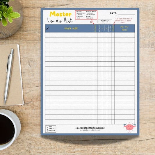 Master To Do List Planner Pad