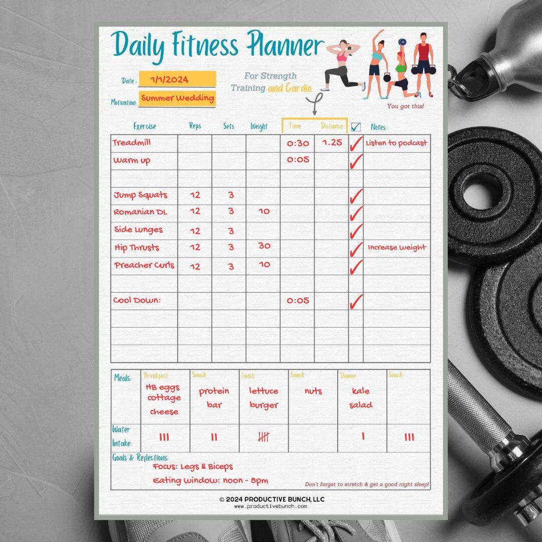 Daily Fitness Planner Pad