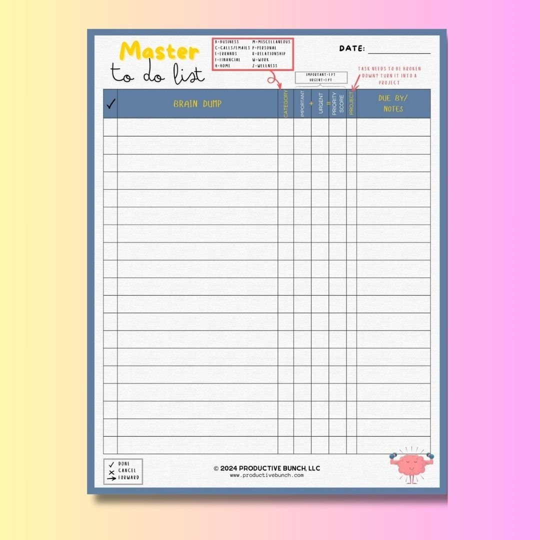 Master To Do List Planner Pad