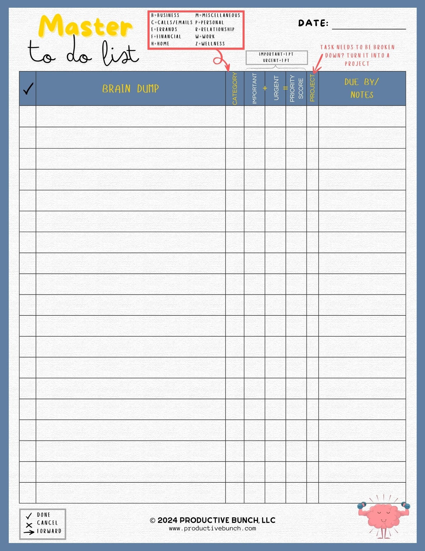 Master To Do List Planner Pad