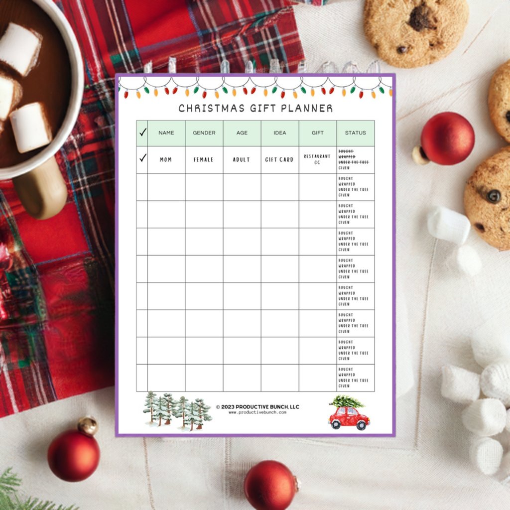 Christmas Gift Planner Pad