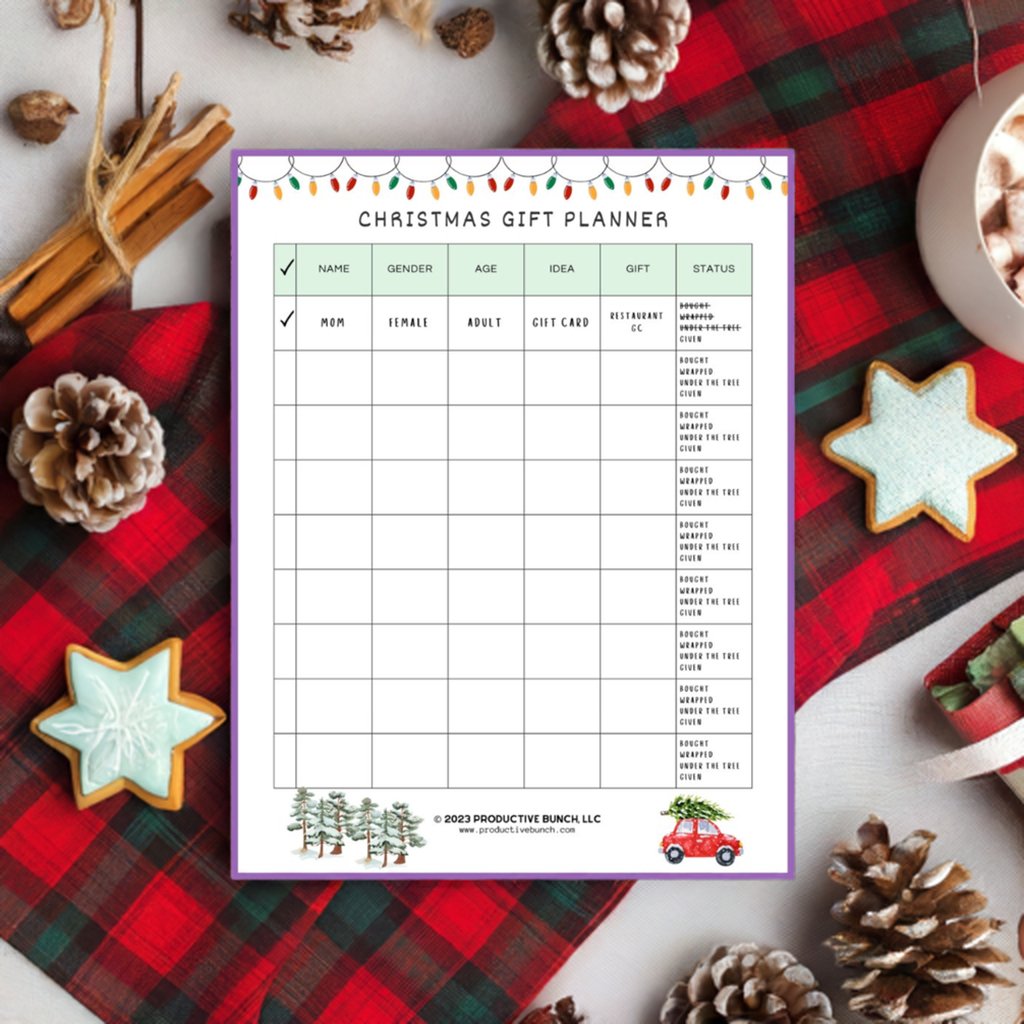 Christmas Gift Planner Pad