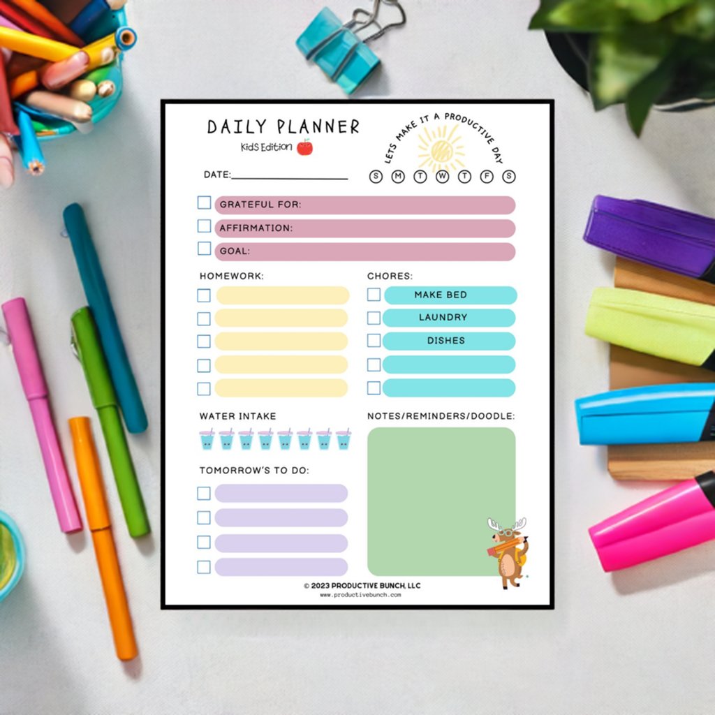 Daily Planner Pad Kids Edition