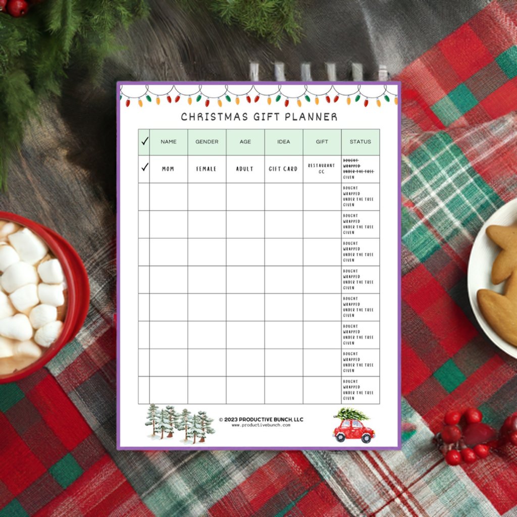 Christmas Gift Planner Pad
