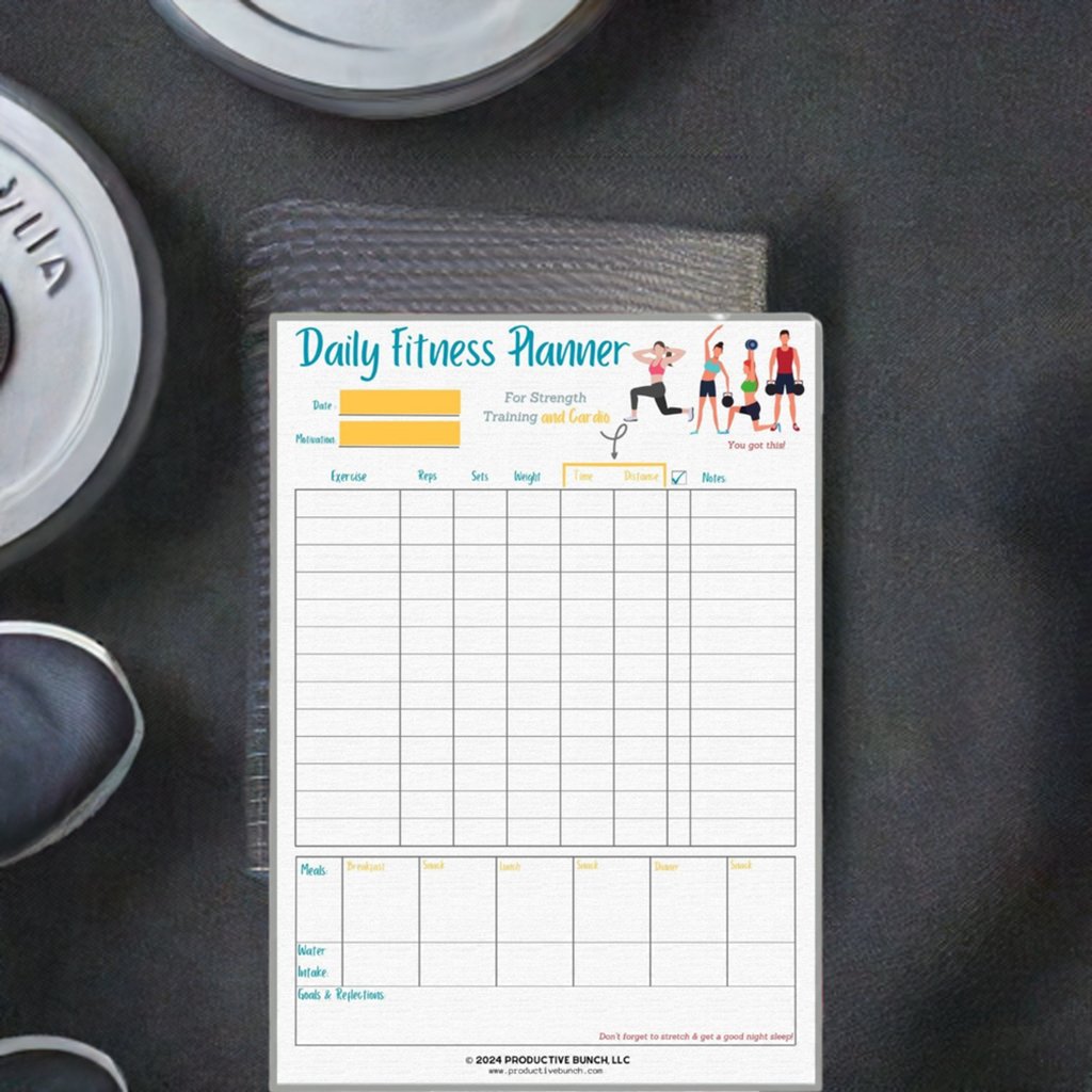 Daily Fitness Planner Pad