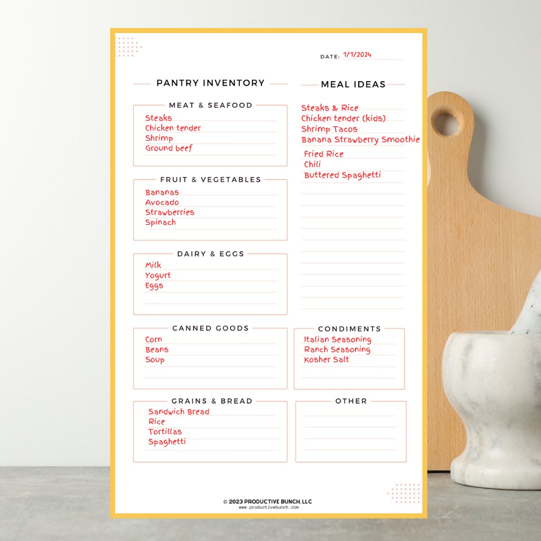 Simplify meal planning and organization with the Pantry Inventory & Meal Planner Pad.