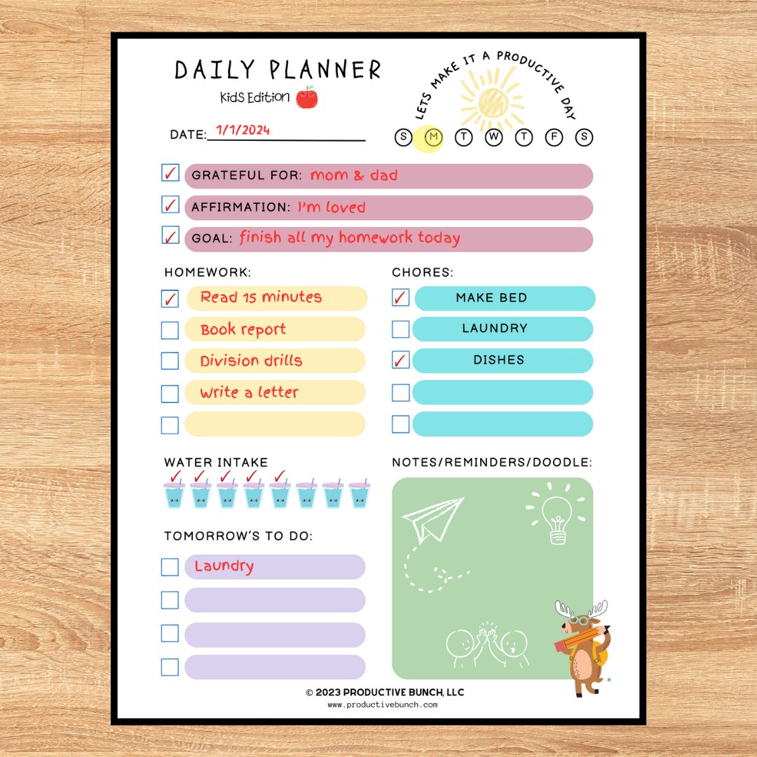 Empower young planners with the fun Daily Planner Pad Kids Edition.