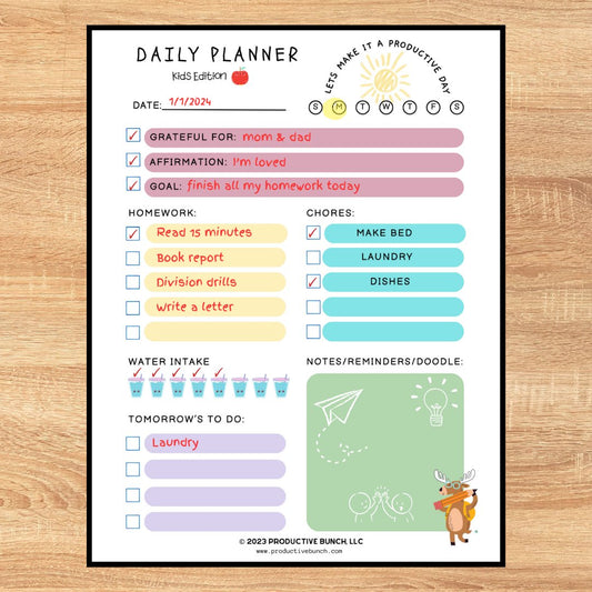 Empower young planners with the fun Daily Planner Pad Kids Edition.