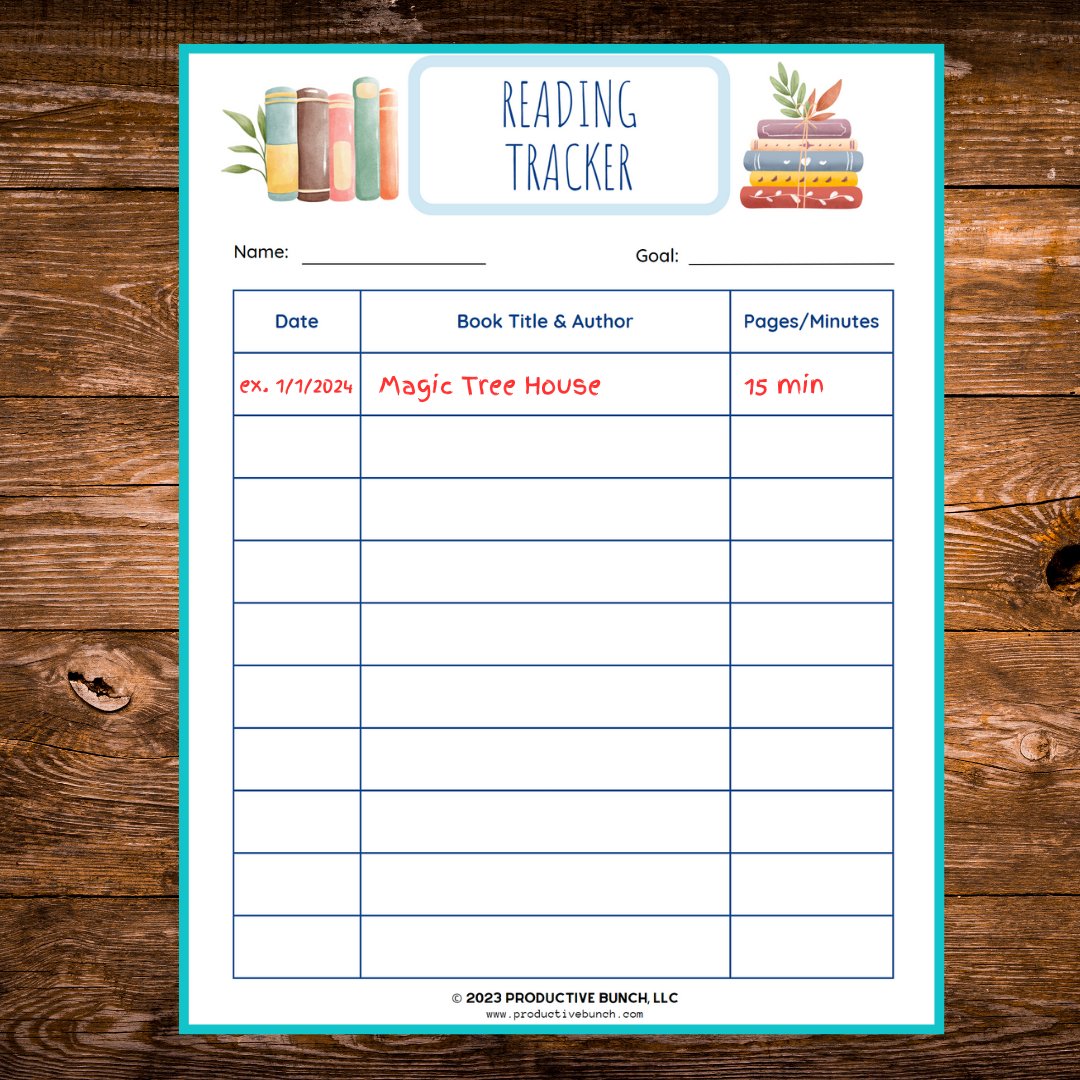 Elevate reading habits joyfully with the vibrant Kids Reading Tracker Pad.