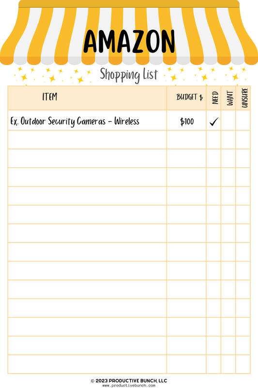 Amazon Shopping List Pad