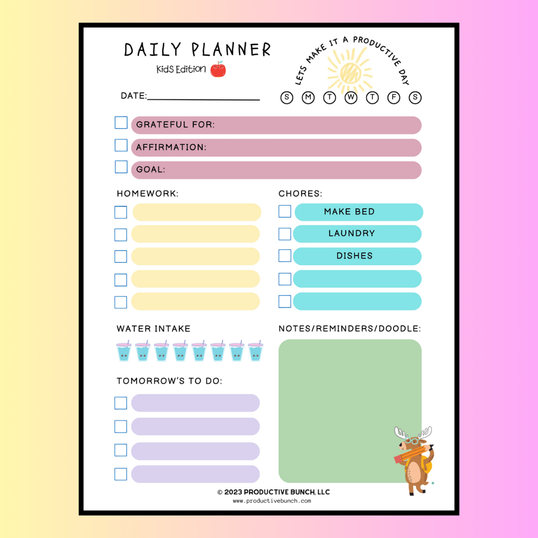 Empower young planners with the fun Daily Planner Pad Kids Edition.