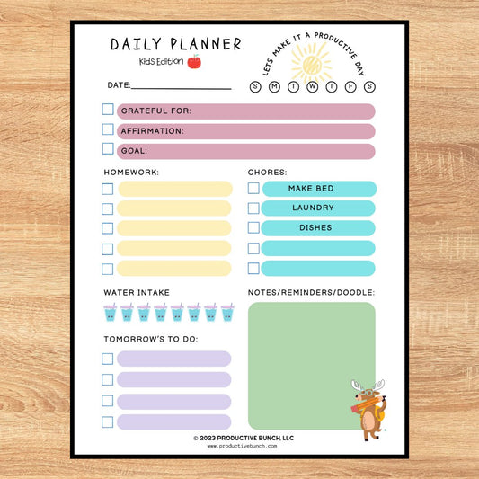 Empower young planners with the fun Daily Planner Pad Kids Edition.