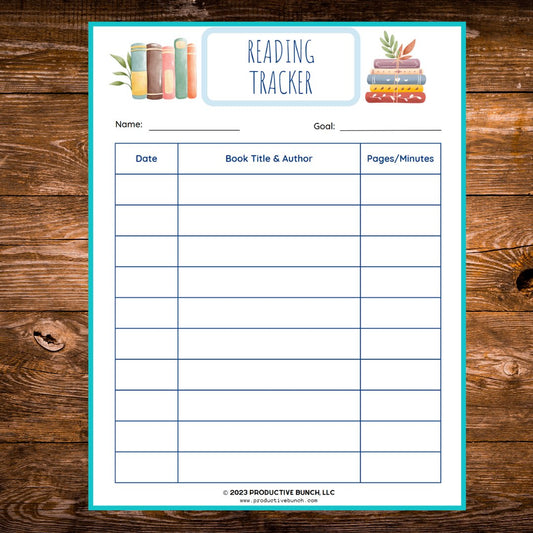 Elevate reading habits joyfully with the vibrant Kids Reading Tracker Pad.