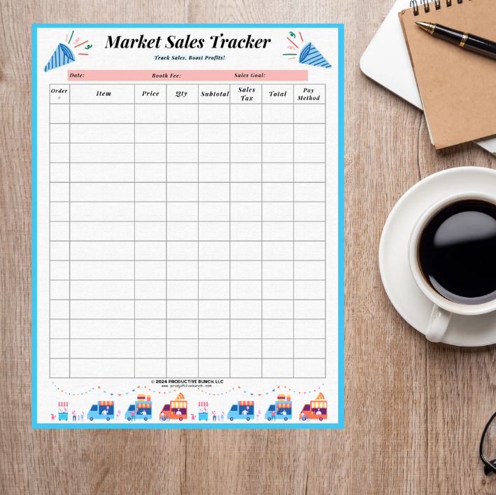 Market Sales Tracker Pad