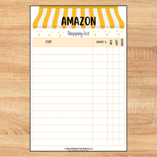 Amazon Shopping List Pad