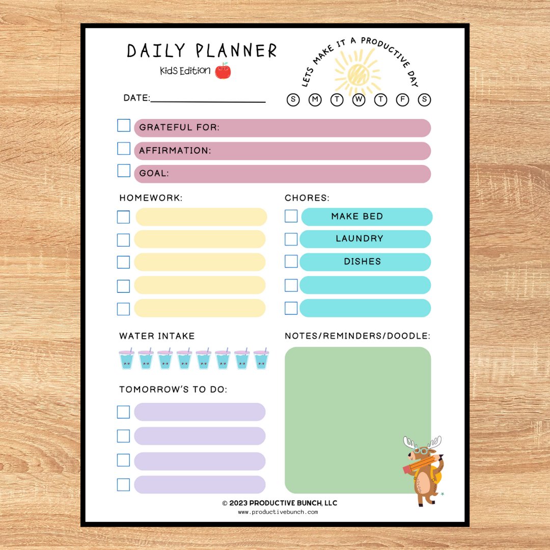 Empower young planners with the fun Daily Planner Pad Kids Edition.