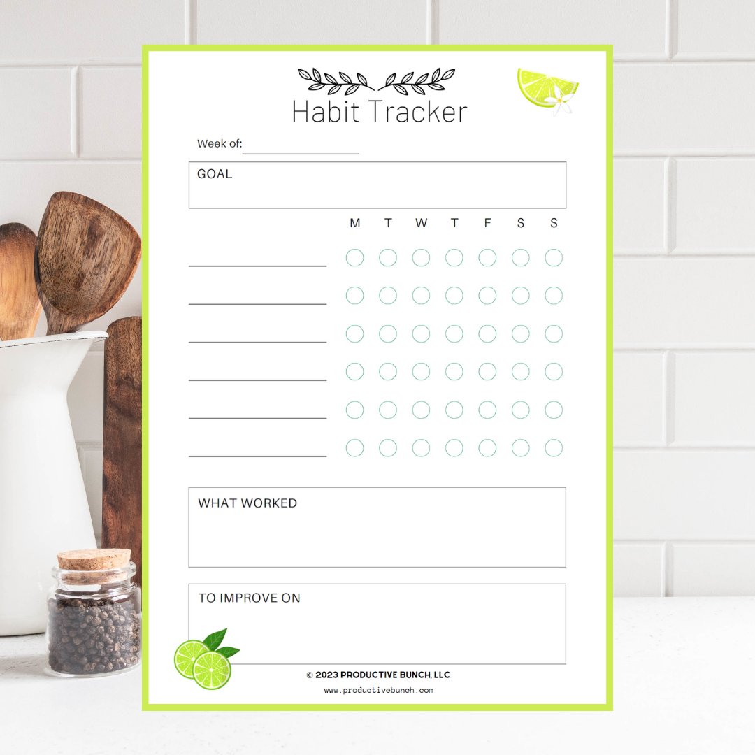Cultivate positive habits effortlessly with the Weekly Habit Tracker Pad.